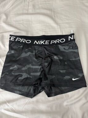Nike Black & Gray Camo Compression Shorts